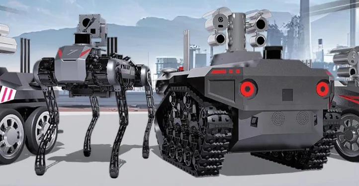 Ex-certified inspection robots working on an industrial site