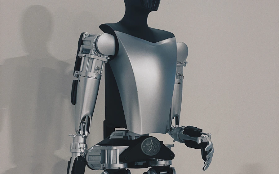 Humanoid robot torso in an industrial setting